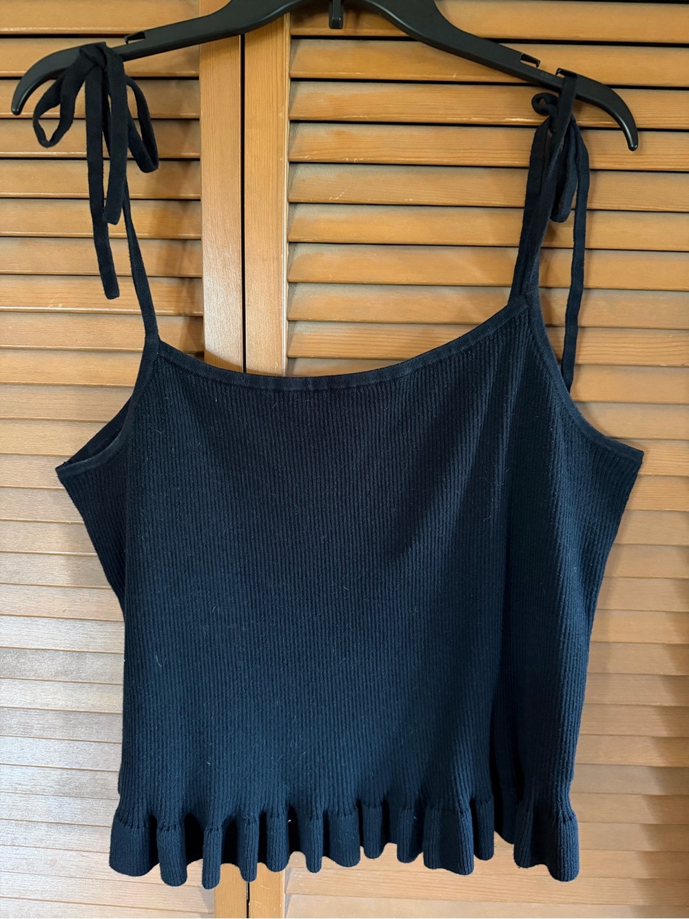 Express Black Tie-Shoulder Ribbed Camisole